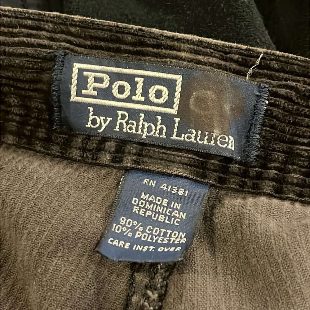 Polo Ralph Lauren Corduroy Cargo Pants Vintage Brown Mens Size 40x30